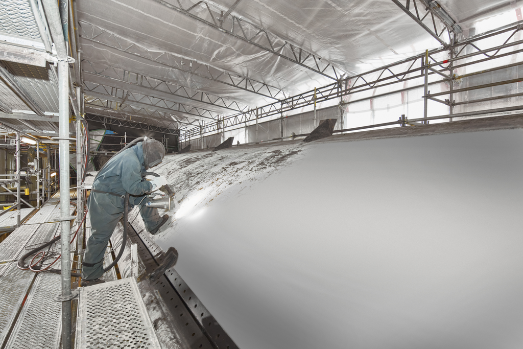 Official Muehlhan illustration for bittenbrunn weir coating removal